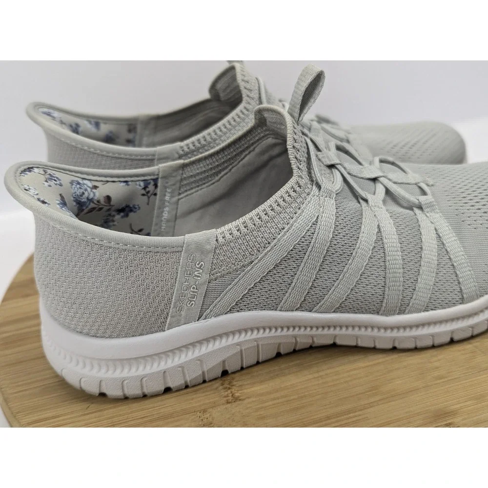 Sketchers Slip Ins Hands Free Shoes Womans 9 Gray Air Cooled Memory Washable